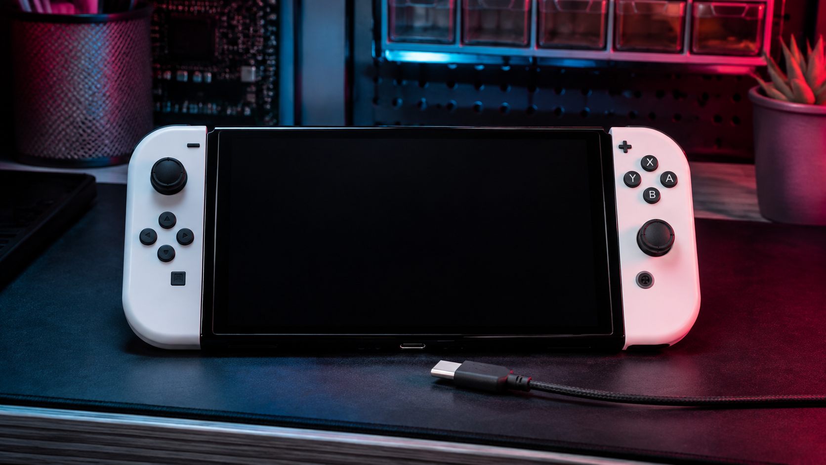 Nintendo Switch OLED ohne Ladefunktion mit USB-C-Kabel